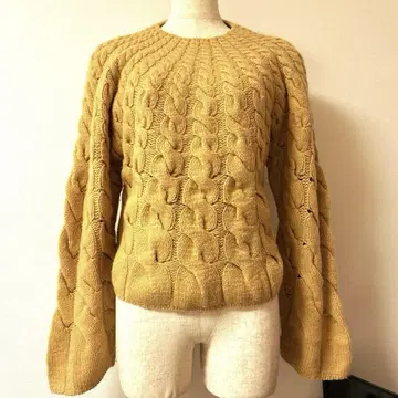 빈티지 레트로 와이드 케이블 굵은 니트 구제 의류