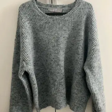 그레이 리브 긴팔 니트 스웨터