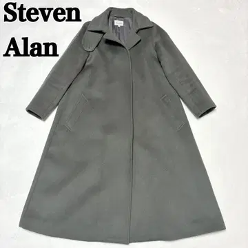 Steven Alan 울 비버 텐트 코트 올리브 A 라인