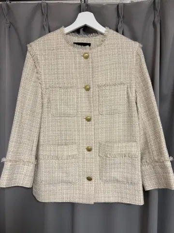 노카라 베이지 트위드 자켓 유나이티드 애로우즈