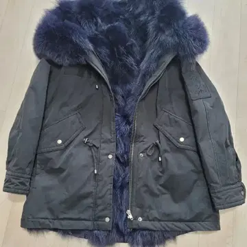 네이비 퍼 모즈 코트