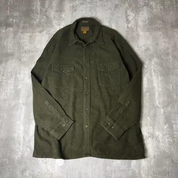 St.JOHN'S BAY 단색 샤모아 크로스 셔츠 XL 그린 녹색