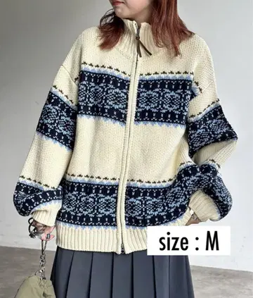 CPCM 자카드 ZIP 가디건