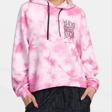 rvca 루카 핑크 타이다이 풀오버 후드티 M