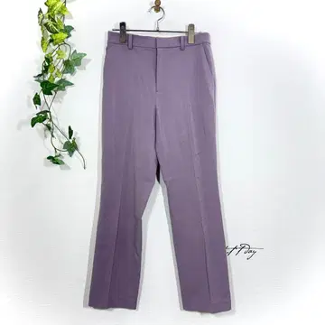 유니클로 테이퍼드 팬츠 M 사이즈 퍼플 슬림 레그 오피스 캐주얼
