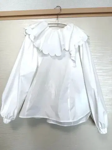 요리 스캘럽 카레 블라우스 36 화이트