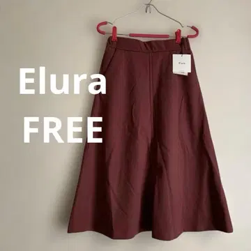 택 포함 Elura 버건디 플레어 스커트 종아리 기장 FREE