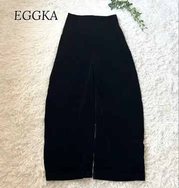 미사용 eggka 벨로아 와이드 팬츠 블랙