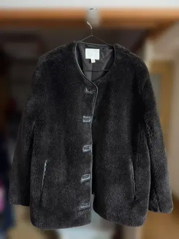 H&M 다크 브라운 보아 자켓 US L