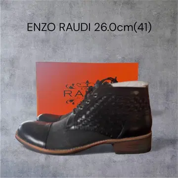 [ 새상품 ] ENZO RAUDi 블랙 가죽 처카 부츠 26cm 상당