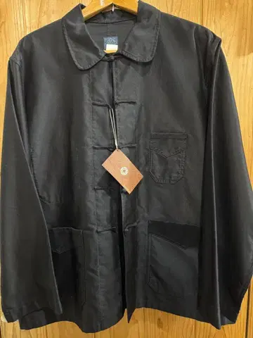 POST O'ALLS 블랙 몰스킨 워크 자켓 M