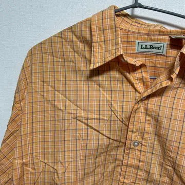 L.LBEAN 오렌지 체크 셔츠 90s