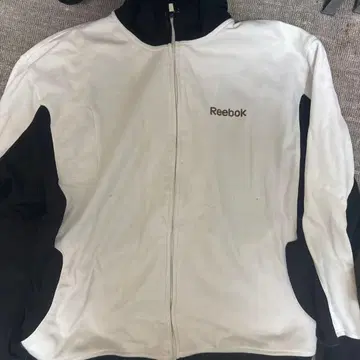 리복 집업 나일론 자켓 화이트/블랙