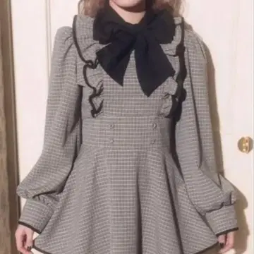 bubbles 버블스 리본 프릴 셋업 양산형 긴팔