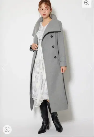 미사용 새상품 rienda 25 오버넥 신데렐라 라인 코트 GRY