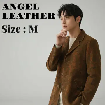 새상품급 ANGEL LEATHER 가죽 코트 하프 코트 빈티지 M