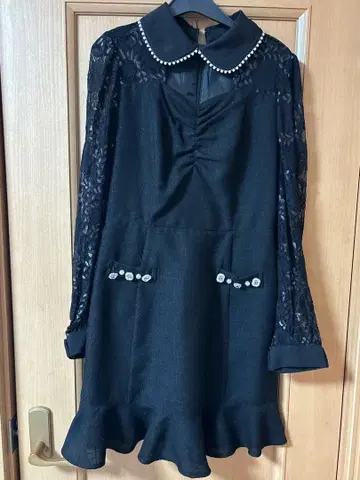 앙크루즈 레이스 트위드 원피스