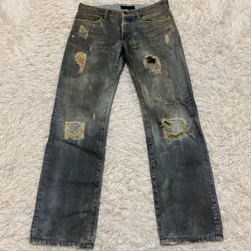 Halb 하르프 빈티지 가공 데님 팬츠 데미지 청바지 바지