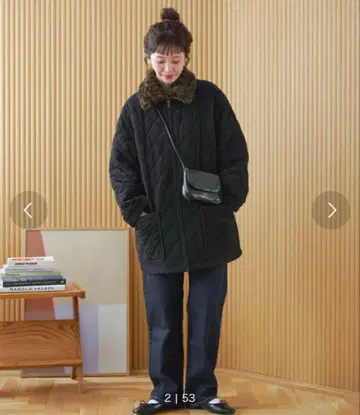 B.C STOCK 퍼 옷깃 패딩 자켓 블랙