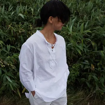 정가 4만 NOWOS 레이스업 블라우스 화이트