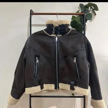 ZARA 새상품급 다크 브라운 보아 옷깃 숏 자켓