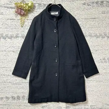 내추럴 뷰티 베이직 스탠드 카라 울 코트 블랙 L 사이즈