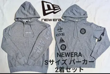 NEWERA 풀오버 후드티 남성용 S 사이즈 그레이 로고 뉴에라