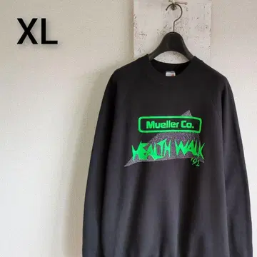 90s USA제 구제 의류 래글런 슬리브 맨투맨 블랙 로고 프린트