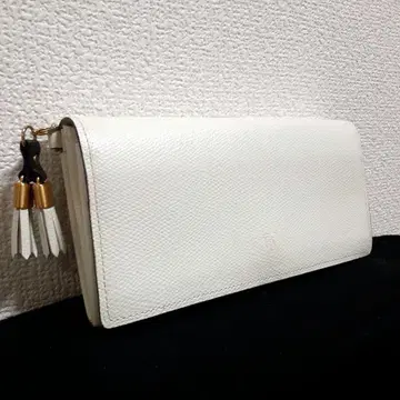 epoi 화이트 가죽 장지갑 태슬 포함