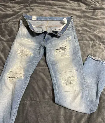 남성용 팬츠 데미지 청바지 빅존 허리 81 (32)