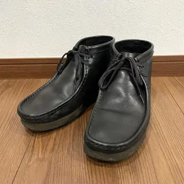 클락스 왈라비 블랙 블랙 가죽 처카 부츠 US8.5