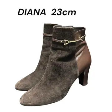 DIANA 다이애나 숏부츠 사이드 지퍼 스웨이드 브라운 23cm