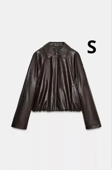 ZARA 인조 가죽 봄버 자켓 다크 브라운 새상품, 미사용