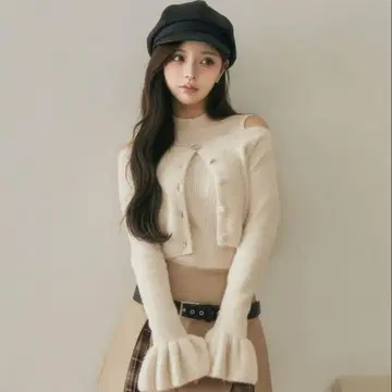 다리치 앙상블 샤기 니트탑