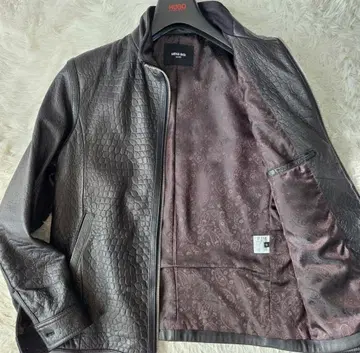 [ 새상품급 ] 남성용 비기 라이더 자켓 페이즐리 무늬 크로커다일 블랙