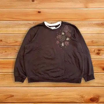 트레이닝복 브라운 LL 낙엽 자수 캐주얼 가을