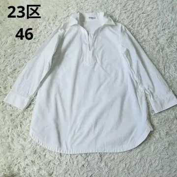 23구 46 튜닉 풀오버 셔츠 화이트 셔츠