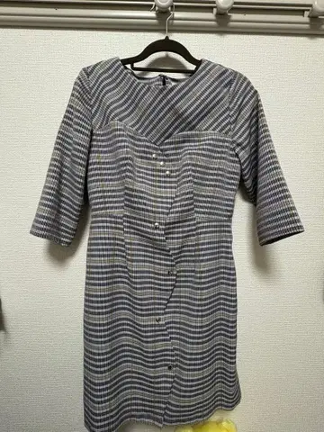 레이디 아젤 REDYAZEL 체크 무늬 프론트 스캘럽 미니 원피스