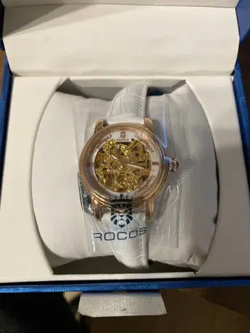 ROCOS 스켈레톤 여성용 시계 골드/화이트