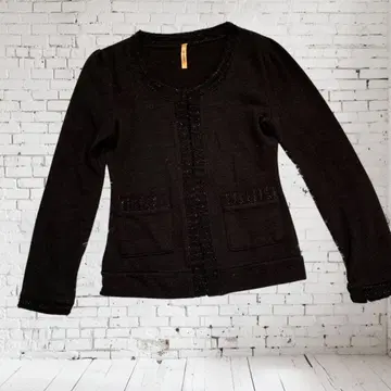 [ 당일 배송 ] ROYALPARTY 블랙 니트 가디건 블랙 M