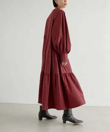 ear PAPILLONNER sum1 style 단차 플레어 원피스