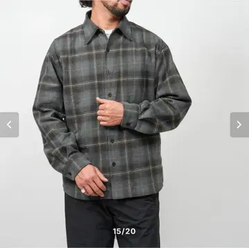 OVY 헤비 플란넬 체크 셔츠 L 사이즈