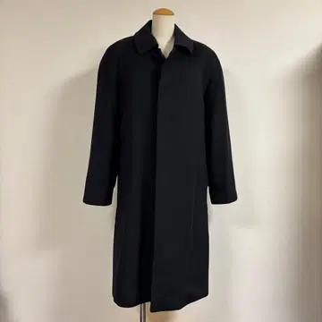 블랙 캐시미어 스텐 칼라 롱 코트