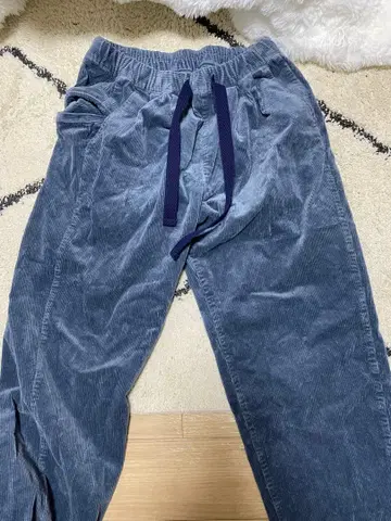 블루 코듀로이 스트레이트 팬츠