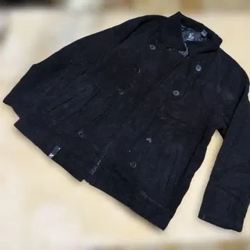 울 더블 브레스트 자켓 블랙