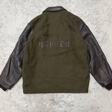 80s-90s ARBATAX 바시티 자켓 가죽 절개 소가죽 BZ76