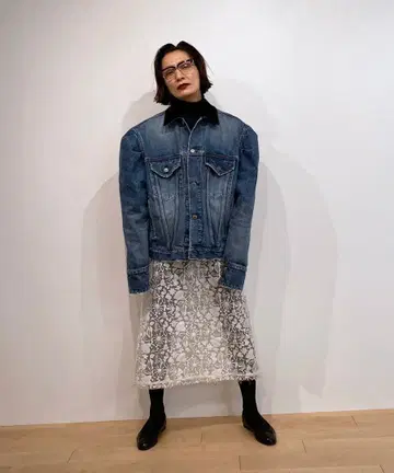 DAMAGE DENIM PUFF JACKET HOLIDAY