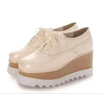 EVOL 웨지솔 경량 통굽 레이스업 슈즈 로퍼 가죽 신발