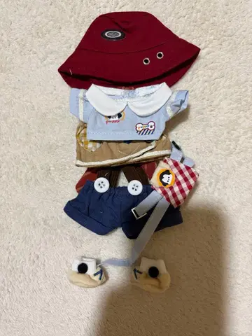 러브부 옷 갈아입기 의류 세트 빨간색 모자 포함