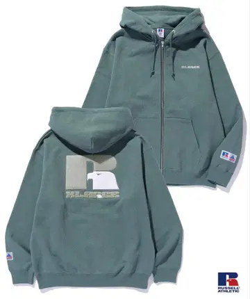 [ 완판 ] XLARGE x RUSSELL ATHLETIC 후드티 그린